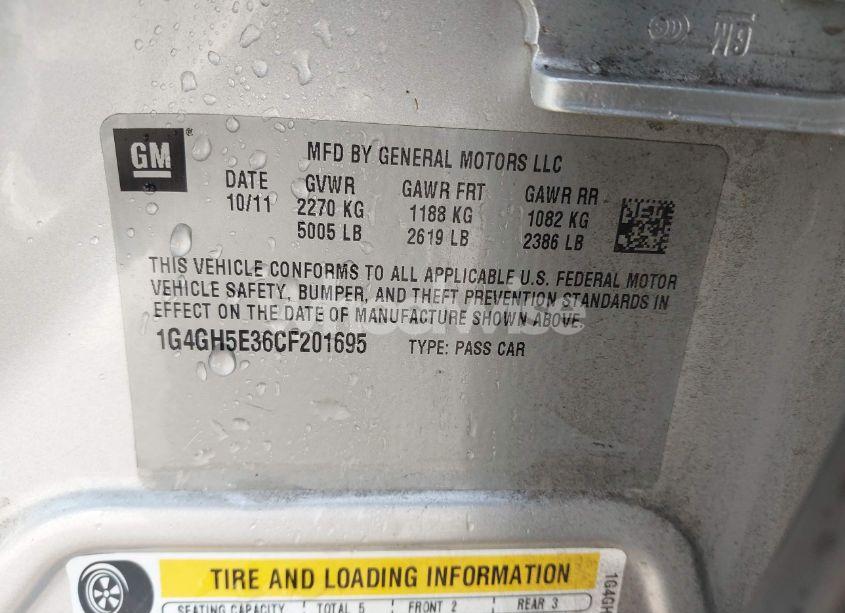 Photo 9 of 2012 Buick Lacrosse PREMIUM 3 GROUP (VIN 1G4GH5E36CF201695)