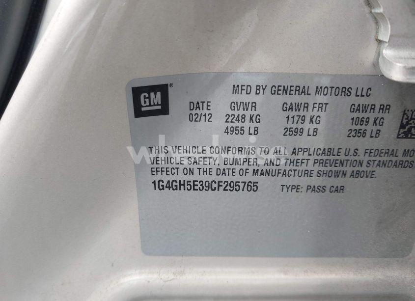 Photo 9 of 2012 Buick Lacrosse PREMIUM 3 GROUP (VIN 1G4GH5E39CF295765)