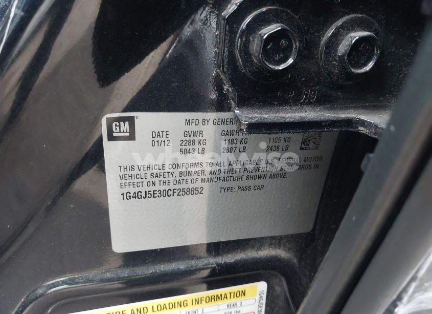 Photo 9 of 2012 Buick Lacrosse TOURING GROUP (VIN 1G4GJ5E30CF258852)