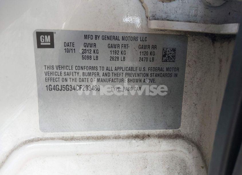 Photo 9 of 2012 Buick Lacrosse TOURING GROUP (VIN 1G4GJ5G34CF203480)