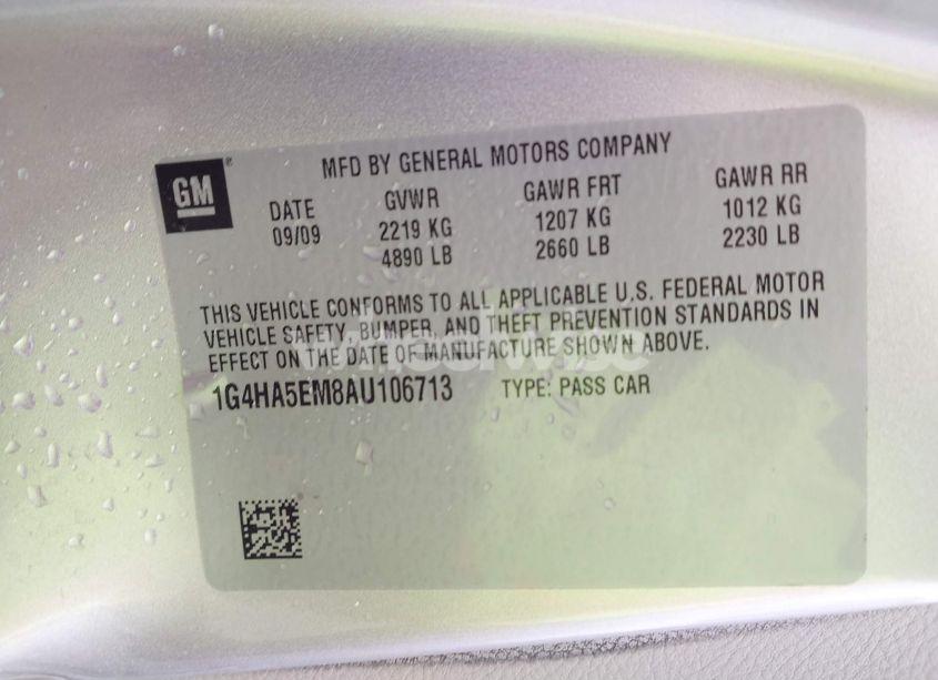 Photo 9 of 2010 Buick Lucerne CX (VIN 1G4HA5EM8AU106713)