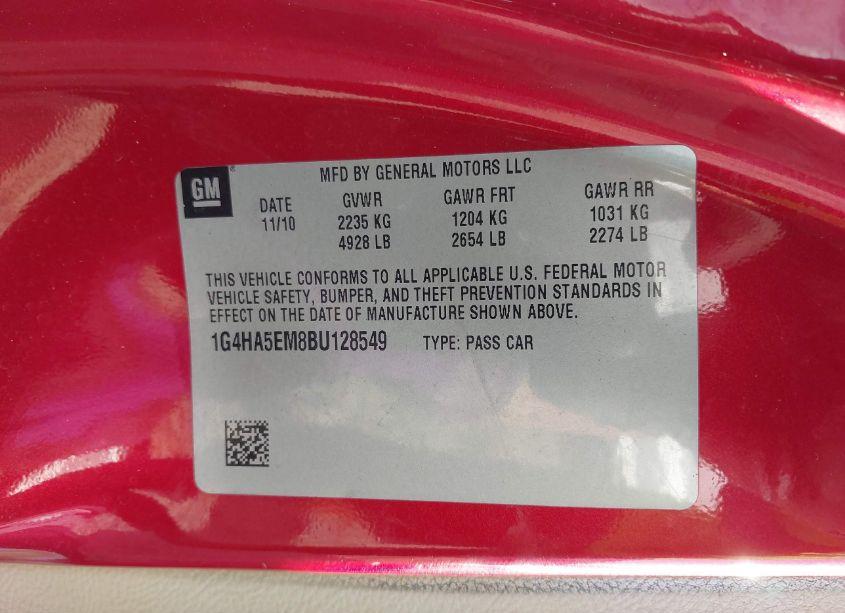 Photo 9 of 2011 Buick Lucerne CX (VIN 1G4HA5EM8BU128549)