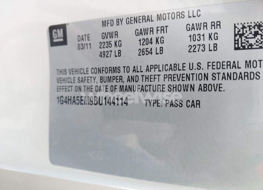 Photo 9 of 2011 Buick Lucerne CX (VIN 1G4HA5EM9BU144114)