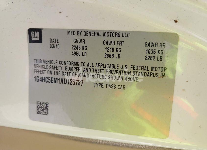 Photo 9 of 2010 Buick Lucerne CXL (VIN 1G4HC5EM1AU125727)