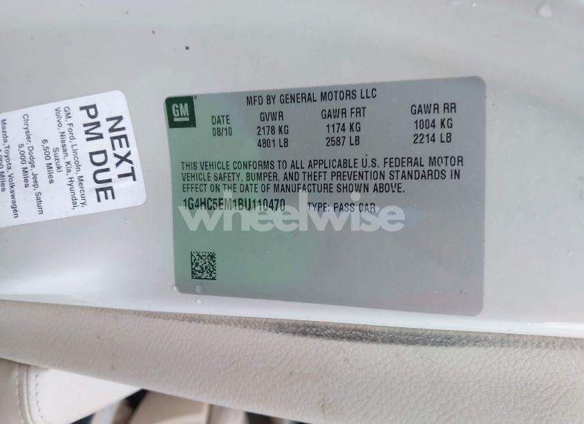 Photo 9 of 2011 Buick Lucerne CXL (VIN 1G4HC5EM1BU110470)