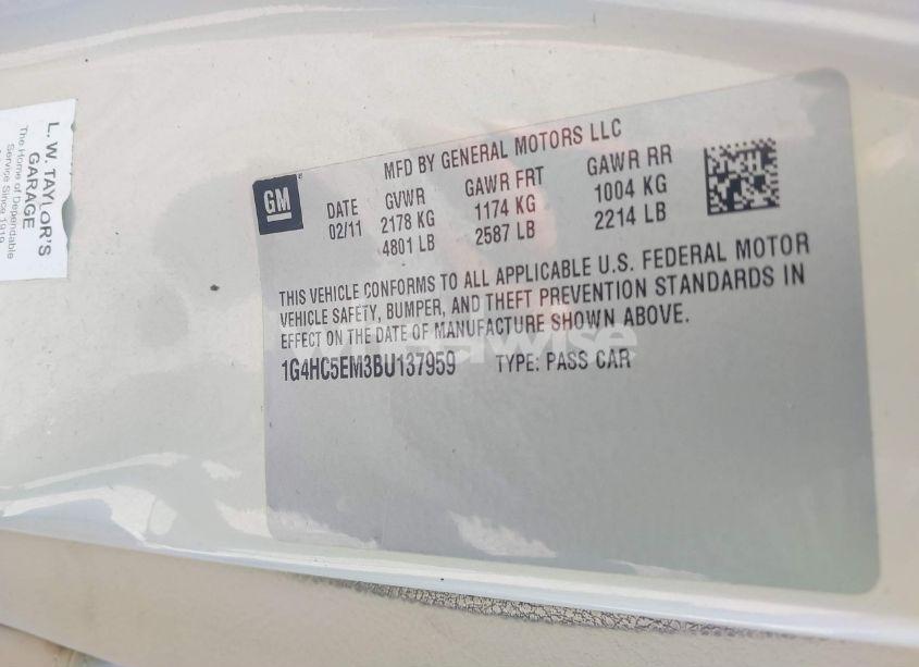 Photo 9 of 2011 Buick Lucerne CXL (VIN 1G4HC5EM3BU137959)