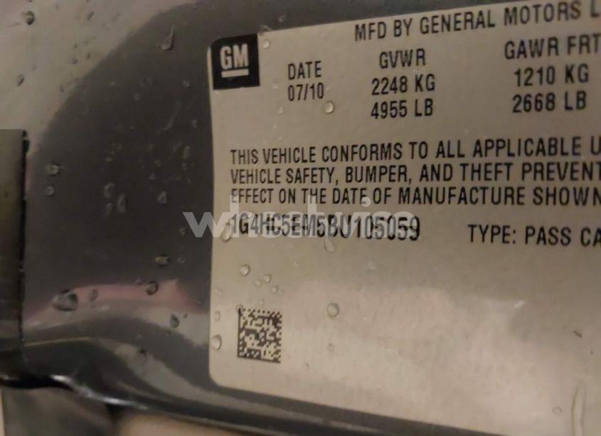 Photo 9 of 2011 Buick Lucerne CXL (VIN 1G4HC5EM5BU105059)