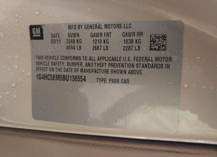 Photo 9 of 2011 Buick Lucerne CXL (VIN 1G4HC5EM5BU136554)