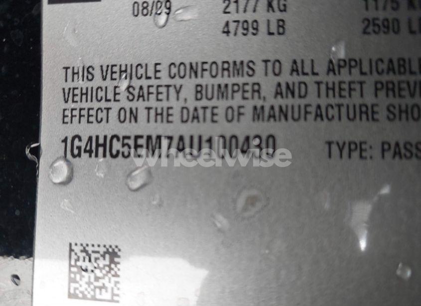 Photo 9 of 2010 Buick Lucerne CXL (VIN 1G4HC5EM7AU100430)