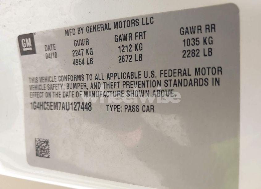 Photo 9 of 2010 Buick Lucerne CXL (VIN 1G4HC5EM7AU127448)