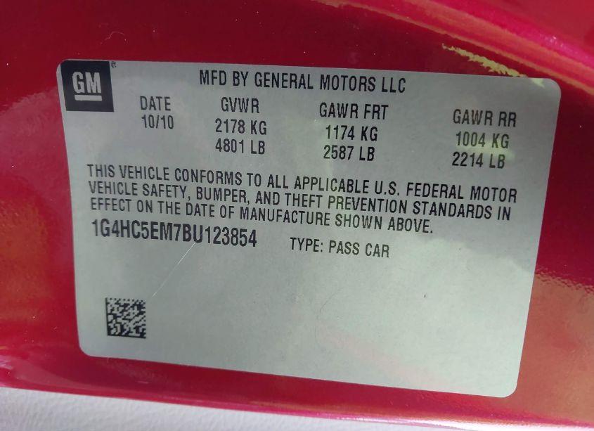 Photo 9 of 2011 Buick Lucerne CXL (VIN 1G4HC5EM7BU123854)