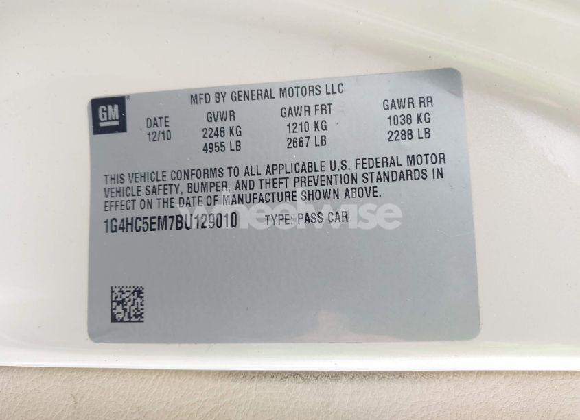 Photo 9 of 2011 Buick Lucerne CXL (VIN 1G4HC5EM7BU129010)