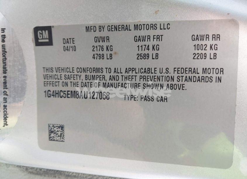 Photo 9 of 2010 Buick Lucerne CXL (VIN 1G4HC5EM8AU127068)