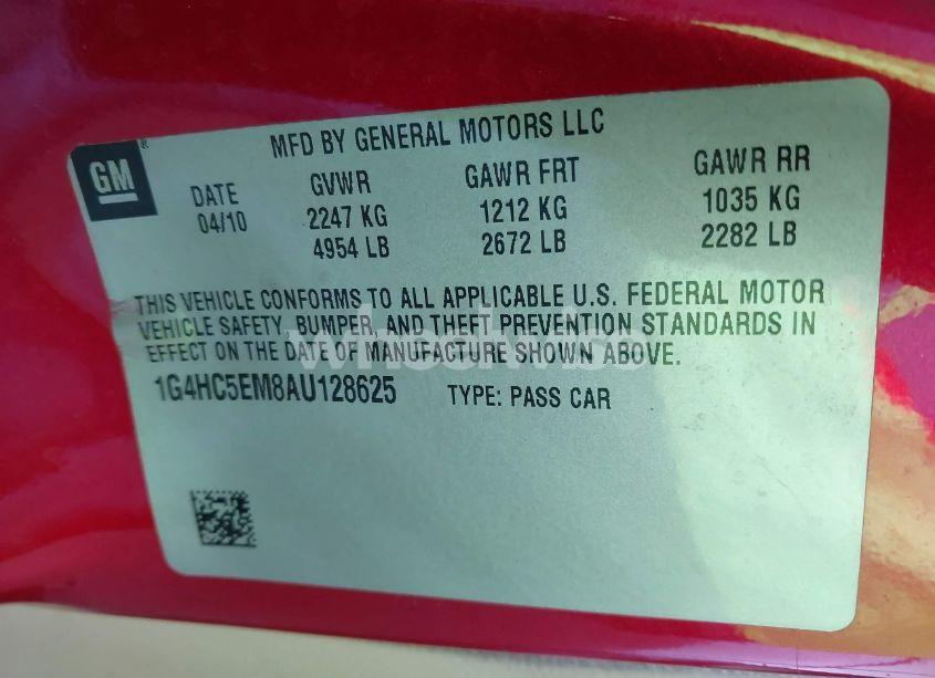 Photo 9 of 2010 Buick Lucerne CXL (VIN 1G4HC5EM8AU128625)