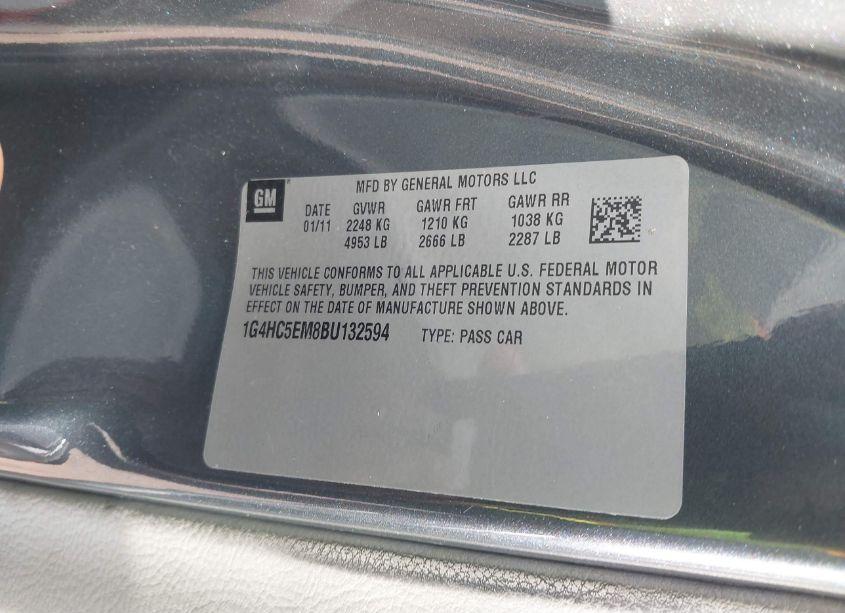 Photo 9 of 2011 Buick Lucerne CXL (VIN 1G4HC5EM8BU132594)