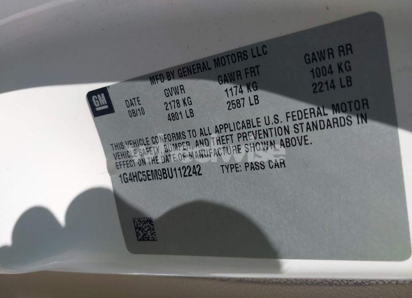 Photo 9 of 2011 Buick Lucerne CXL (VIN 1G4HC5EM9BU112242)