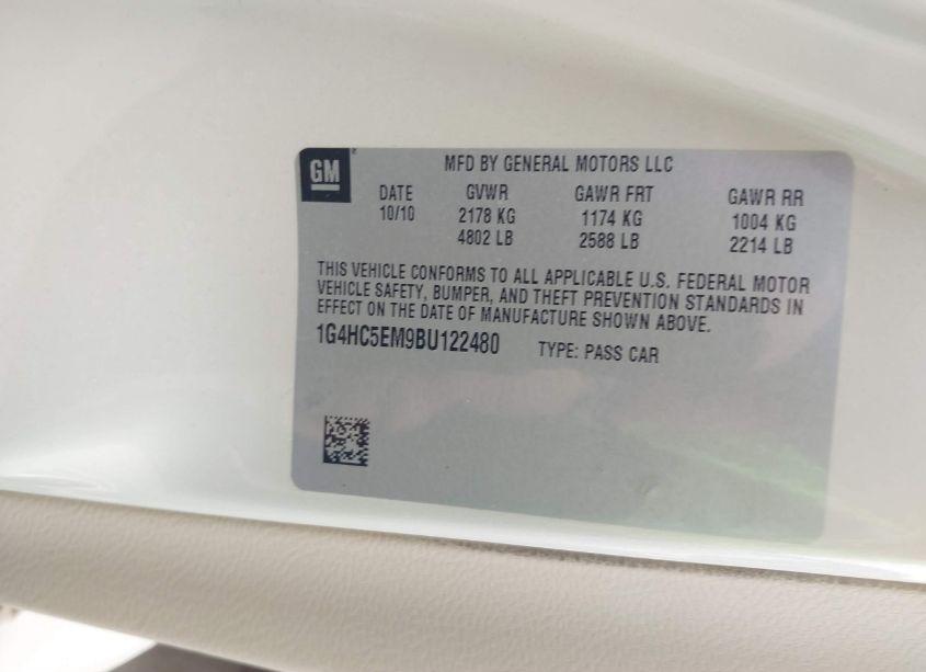 Photo 9 of 2011 Buick Lucerne CXL (VIN 1G4HC5EM9BU122480)