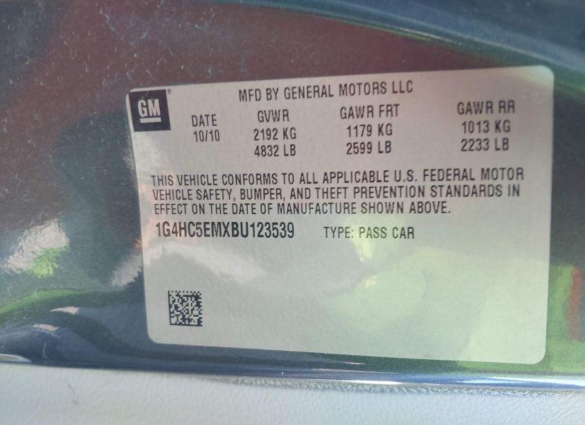 Photo 9 of 2011 Buick Lucerne CXL (VIN 1G4HC5EMXBU123539)
