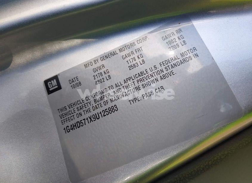 Photo 9 of 2009 Buick Lucerne CXL (VIN 1G4HD571X9U125883)