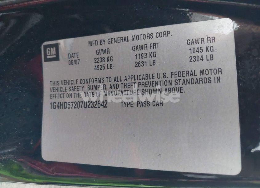 Photo 9 of 2007 Buick Lucerne CXL (VIN 1G4HD57207U232642)