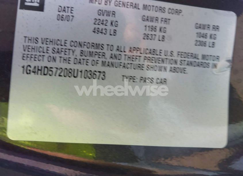 Photo 9 of 2008 Buick Lucerne CXL (VIN 1G4HD57208U103673)