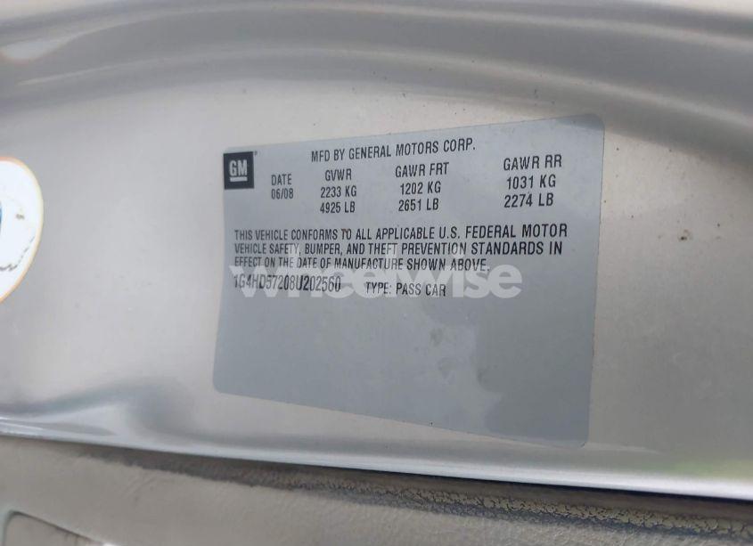 Photo 9 of 2008 Buick Lucerne CXL (VIN 1G4HD57208U202560)