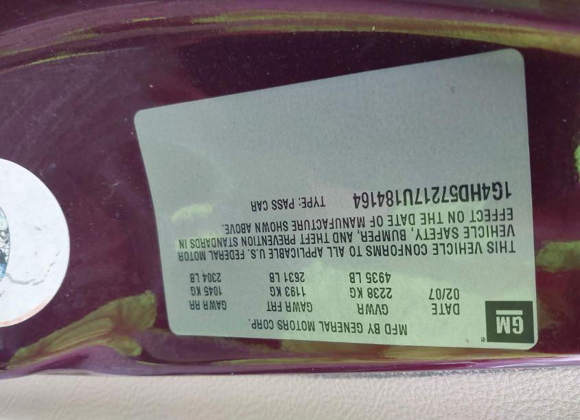 Photo 9 of 2007 Buick Lucerne CXL (VIN 1G4HD57217U184164)