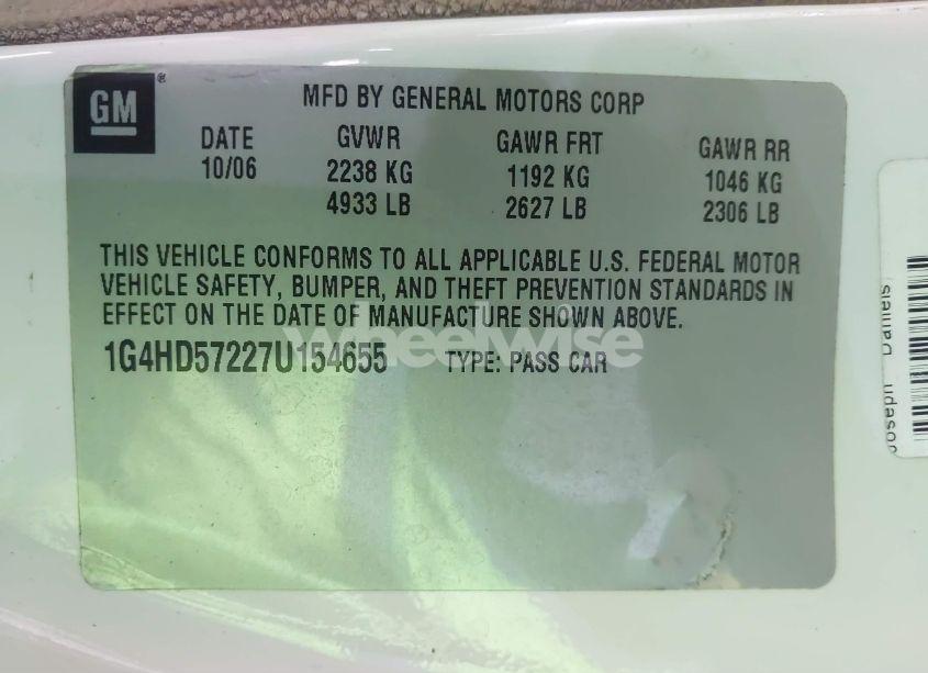 Photo 9 of 2007 Buick Lucerne CXL (VIN 1G4HD57227U154655)