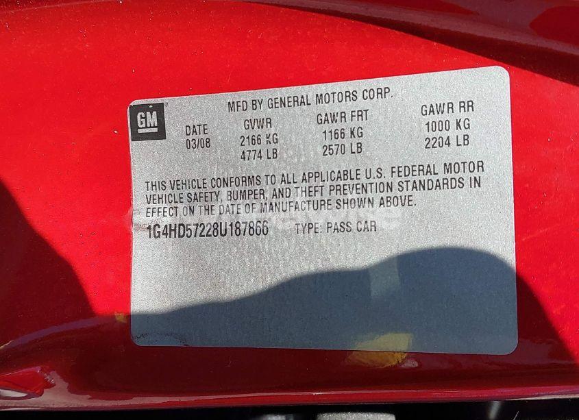 Photo 9 of 2008 Buick Lucerne CXL (VIN 1G4HD57228U187866)