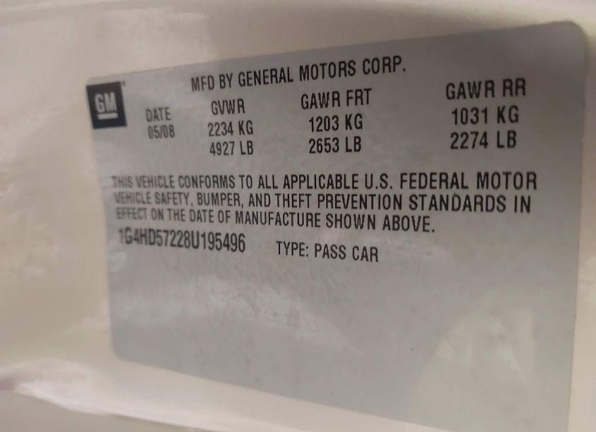 Photo 9 of 2008 Buick Lucerne CXL (VIN 1G4HD57228U195496)