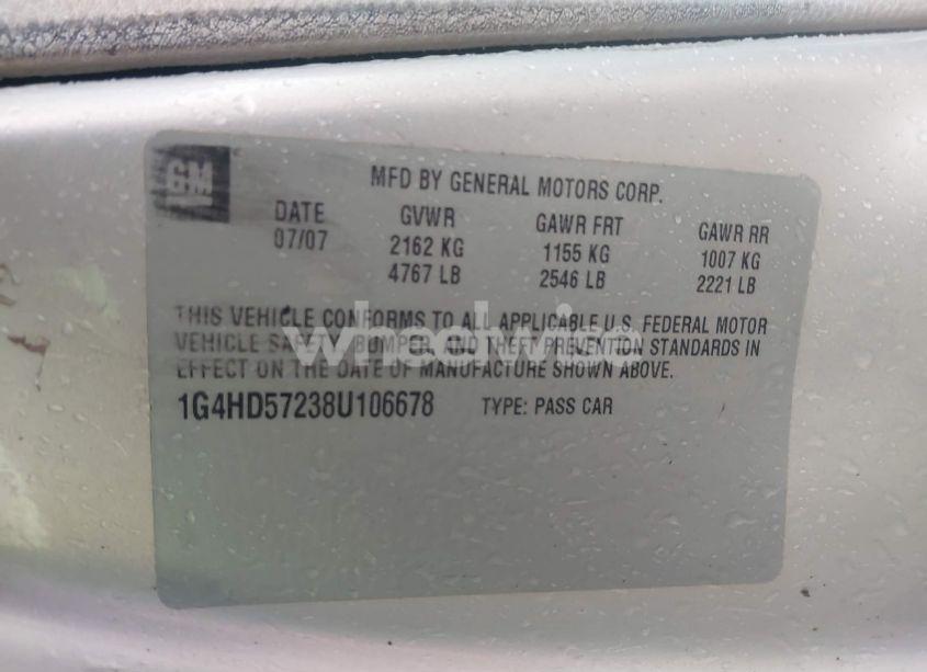 Photo 9 of 2008 Buick Lucerne CXL (VIN 1G4HD57238U106678)