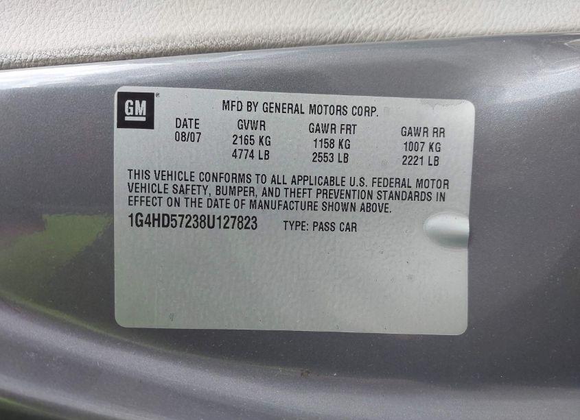 Photo 9 of 2008 Buick Lucerne CXL (VIN 1G4HD57238U127823)