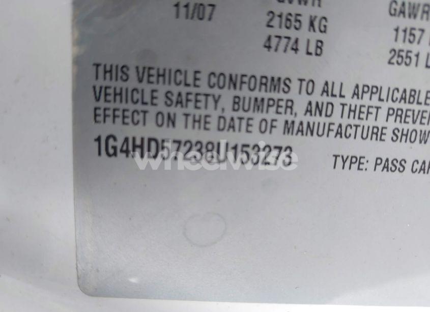 Photo 9 of 2008 Buick Lucerne CXL (VIN 1G4HD57238U153273)