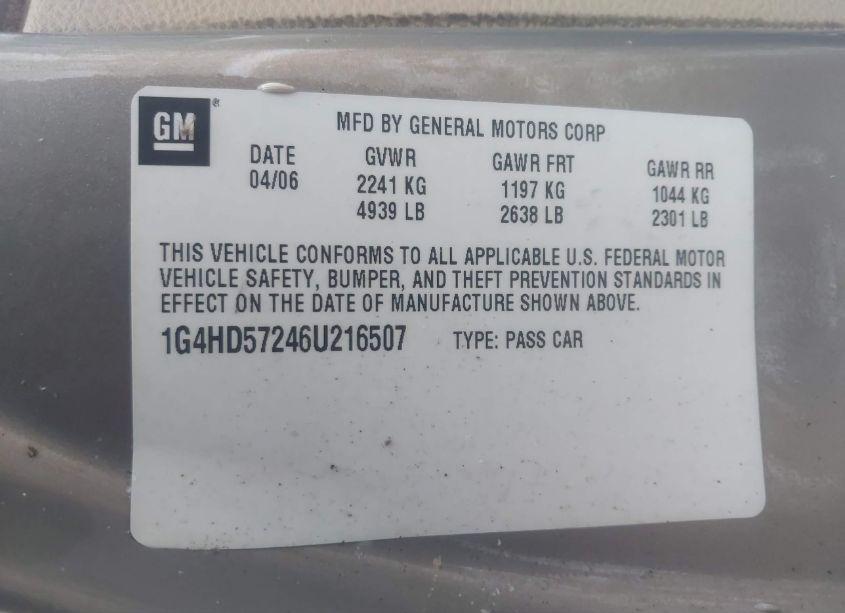 Photo 9 of 2006 Buick Lucerne CXL (VIN 1G4HD57246U216507)