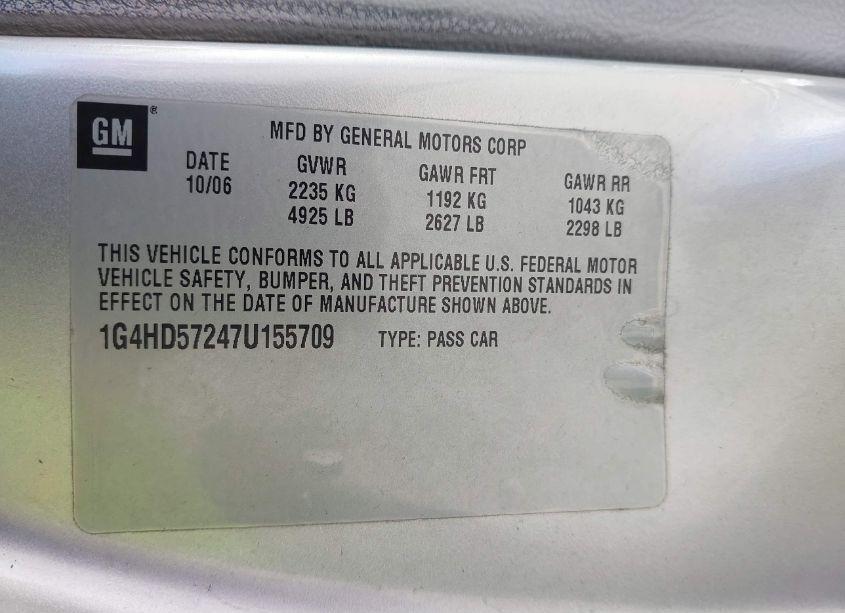 Photo 9 of 2007 Buick Lucerne CXL (VIN 1G4HD57247U155709)