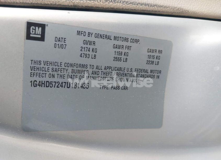 Photo 9 of 2007 Buick Lucerne CXL (VIN 1G4HD57247U181436)