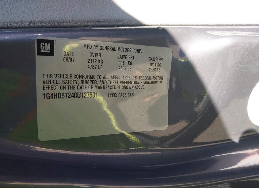 Photo 9 of 2008 Buick Lucerne CXL (VIN 1G4HD57248U127801)