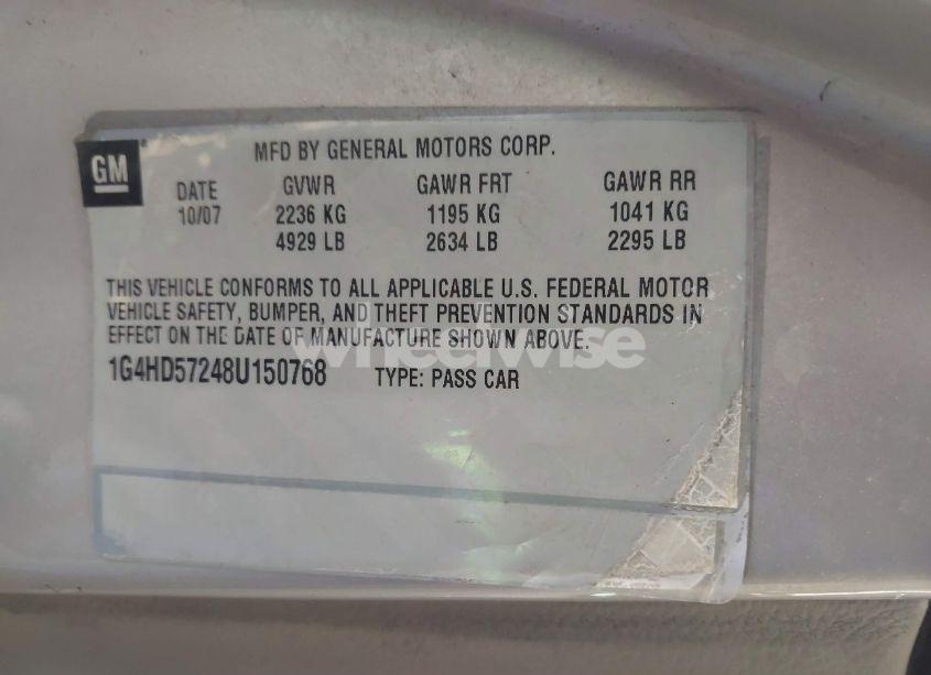 Photo 9 of 2008 Buick Lucerne CXL (VIN 1G4HD57248U150768)