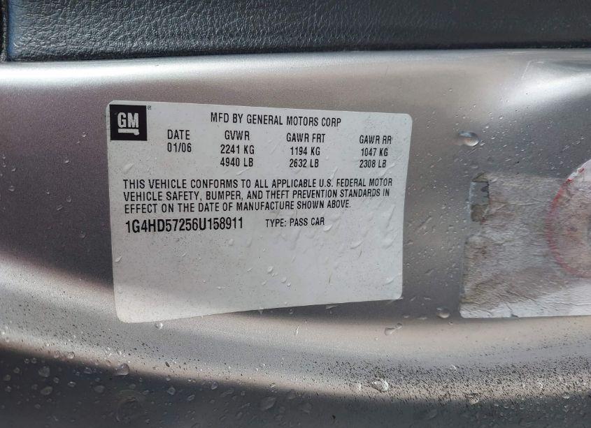 Photo 9 of 2006 Buick Lucerne CXL (VIN 1G4HD57256U158911)