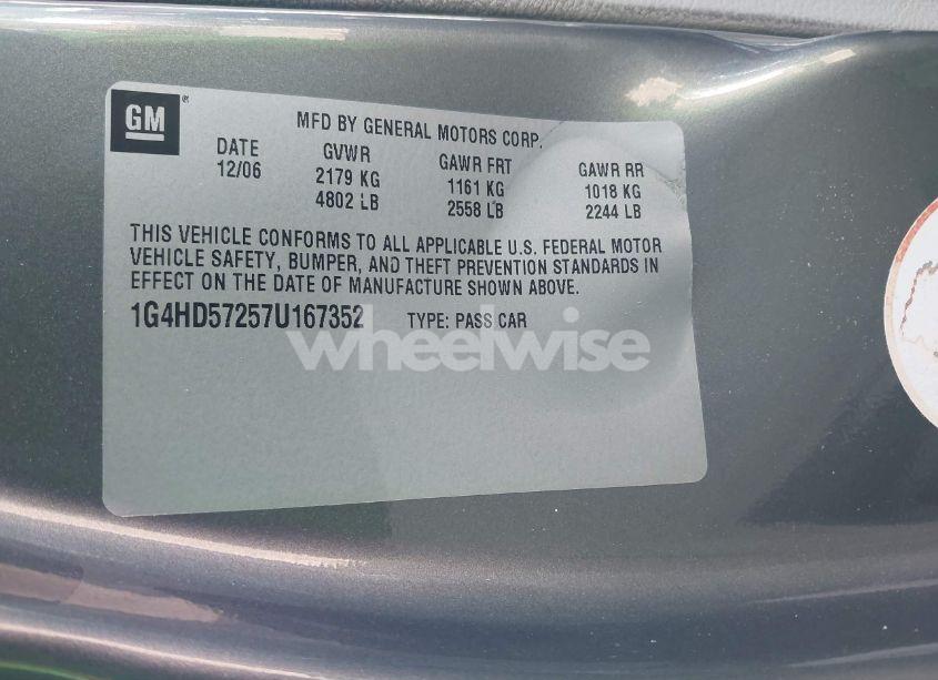 Photo 8 of 2007 Buick Lucerne CXL (VIN 1G4HD57257U167352)