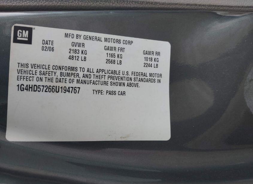 Photo 9 of 2006 Buick Lucerne CXL (VIN 1G4HD57266U194767)