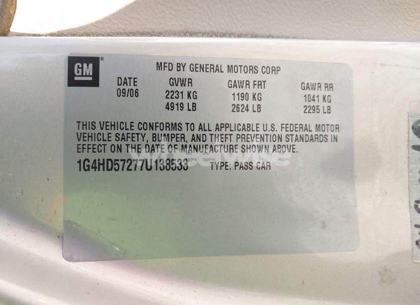 Photo 9 of 2007 Buick Lucerne CXL (VIN 1G4HD57277U138533)