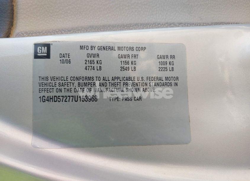 Photo 9 of 2007 Buick Lucerne CXL (VIN 1G4HD57277U153968)