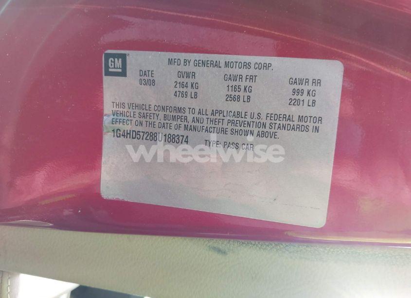 Photo 9 of 2008 Buick Lucerne CXL (VIN 1G4HD57288U188374)