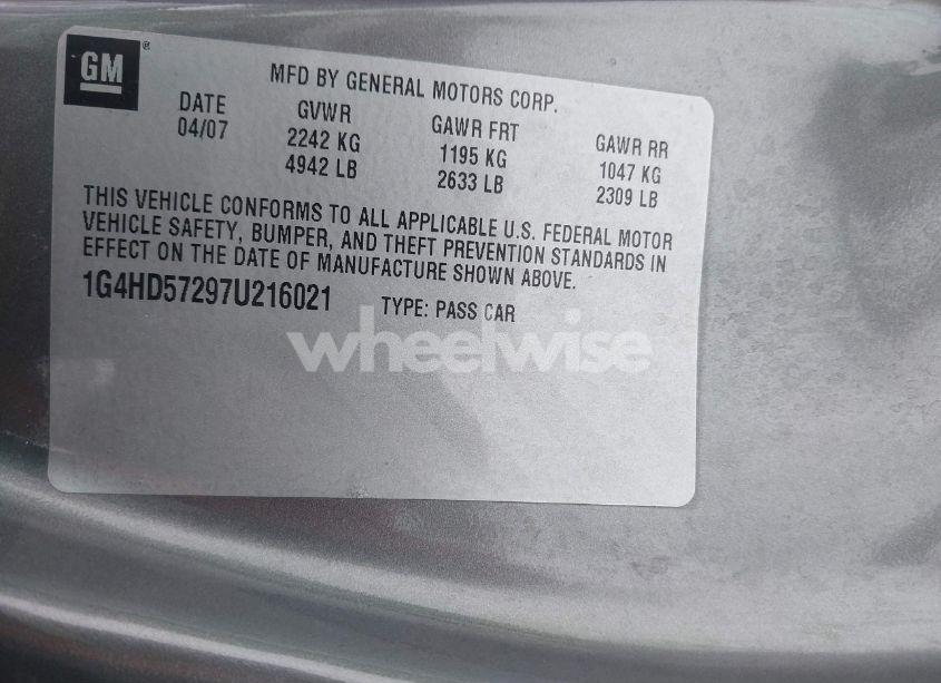 Photo 9 of 2007 Buick Lucerne CXL (VIN 1G4HD57297U216021)