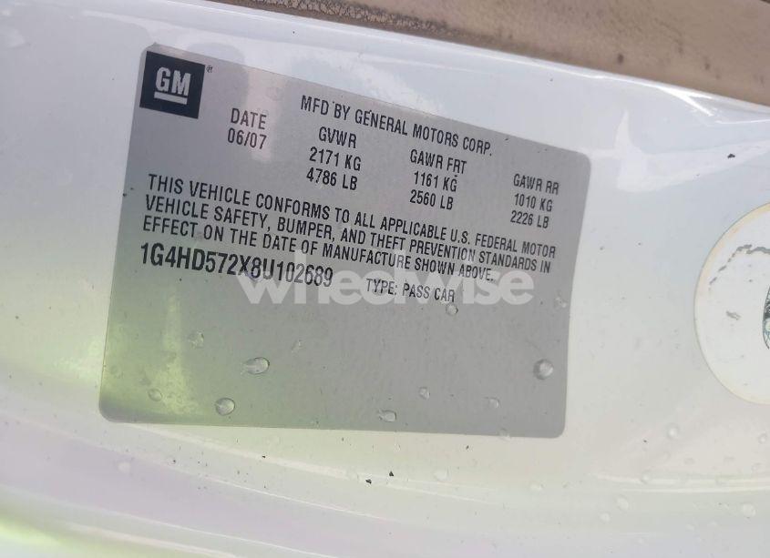 Photo 9 of 2008 Buick Lucerne CXL (VIN 1G4HD572X8U102689)