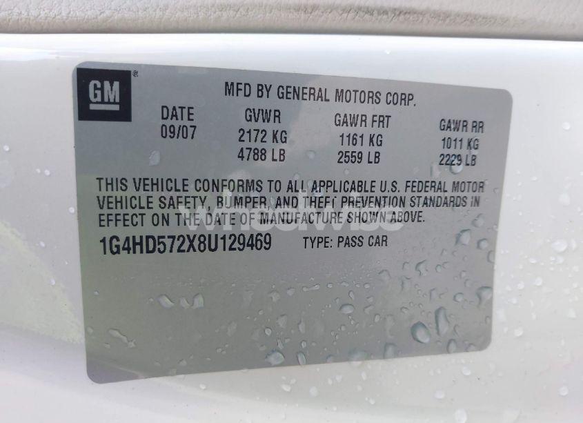 Photo 9 of 2008 Buick Lucerne CXL (VIN 1G4HD572X8U129469)