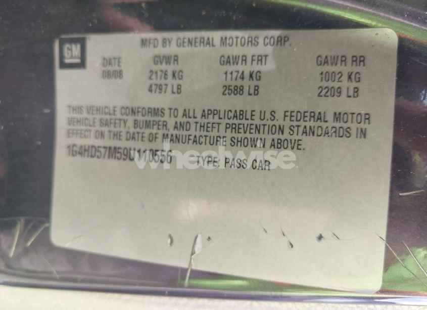 Photo 9 of 2009 Buick Lucerne CXL (VIN 1G4HD57M59U110556)