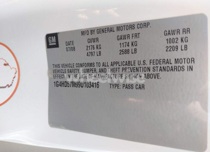 Photo 9 of 2009 Buick Lucerne CXL (VIN 1G4HD57M99U103416)