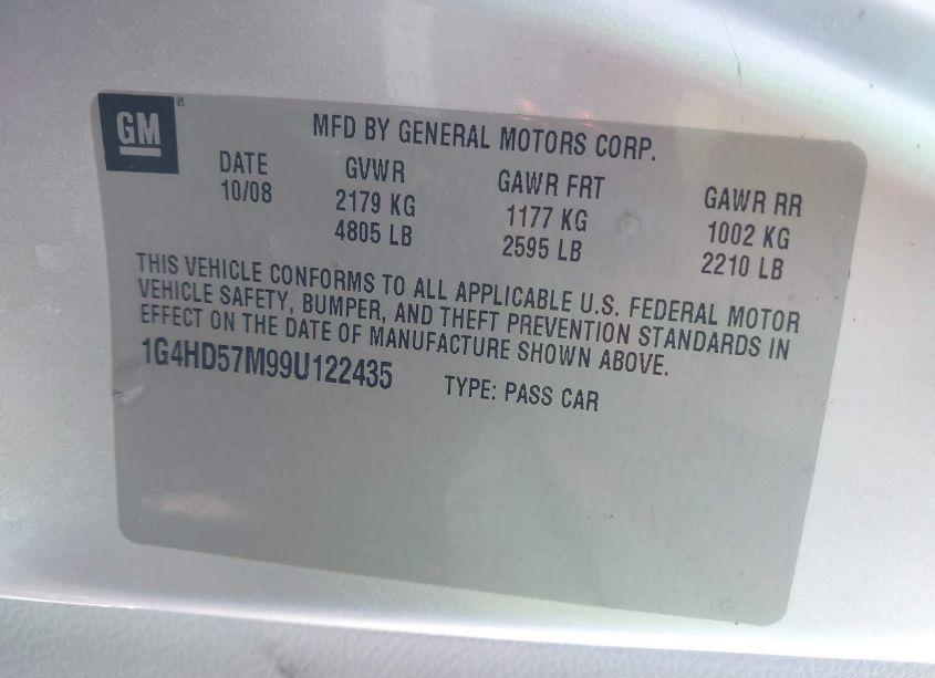 Photo 9 of 2009 Buick Lucerne CXL SPECIAL EDITION (VIN 1G4HD57M99U122435)